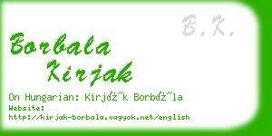 borbala kirjak business card